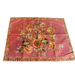 Vintage April Cornell Placemats Salmon Floral Print Set of 7